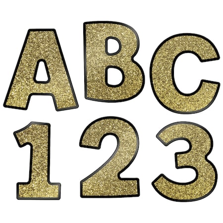 Carson Dellosa Sparkle + Shine Gold Glitter Combo Pack EZ Letters, 4in, PK438 130083